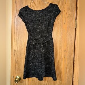 The loft Stretchy Black Dress with a tie in the front